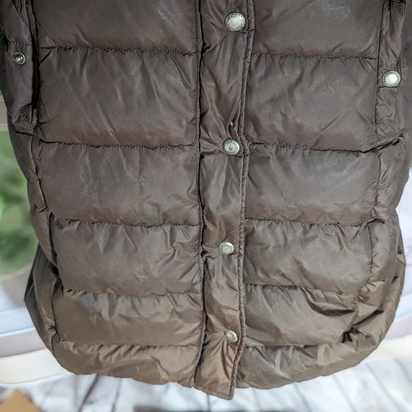 Abercrombie And Fitch Parka Jacket Womens M Long Brown Coat / Hood Down Feathers - Picture 7 of 10